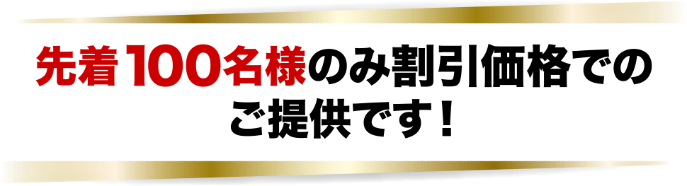 先着100名様のみ割引価格でのご提供です